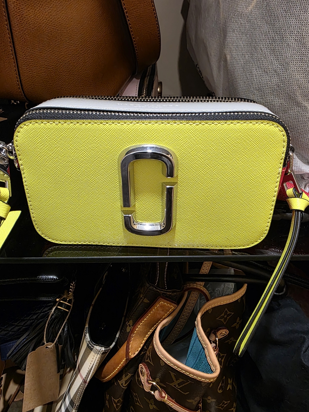 Yellow Double-Zip Crossbody Camera Bag - Designer Style